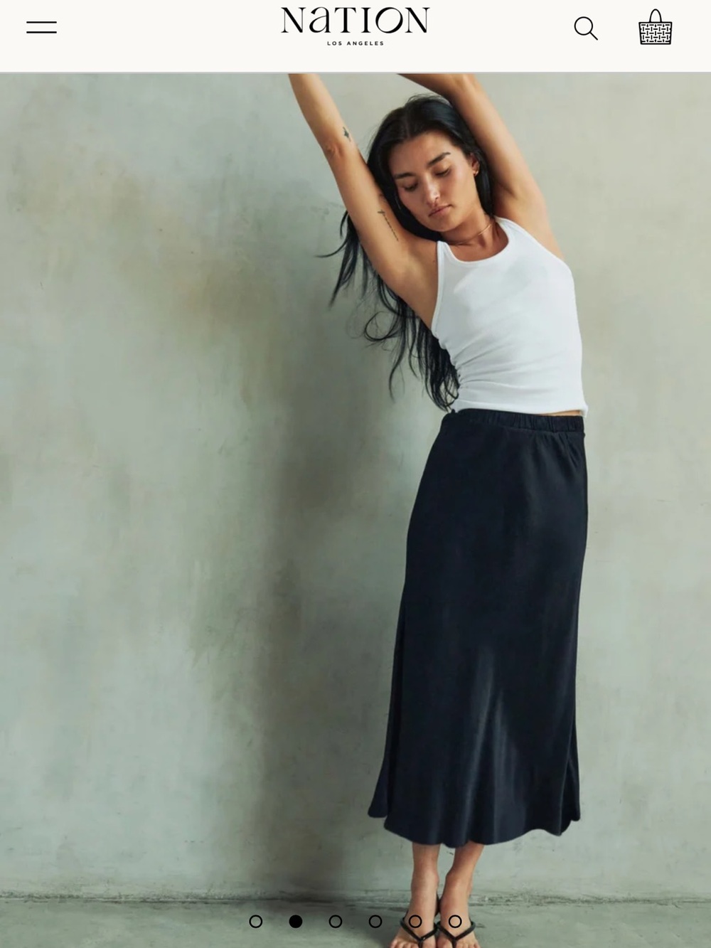 Nation Hammered Satin Bias Cut Slip Skirt XS